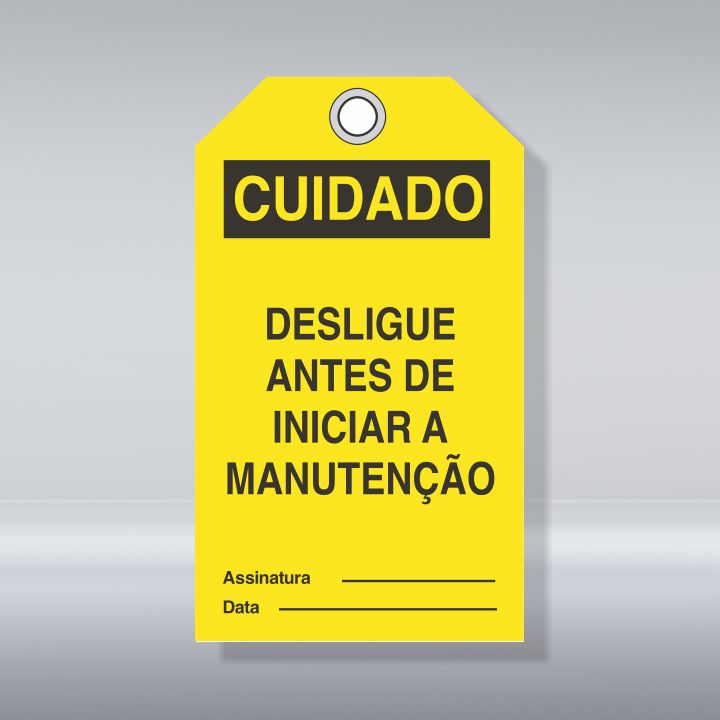 CARTÃO TRAVAMENTO CUIDADO | DESLIGUE ANTES DE INICIAR A MANUTENÇÃO